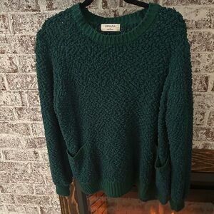 Green popcorn oversize sweater